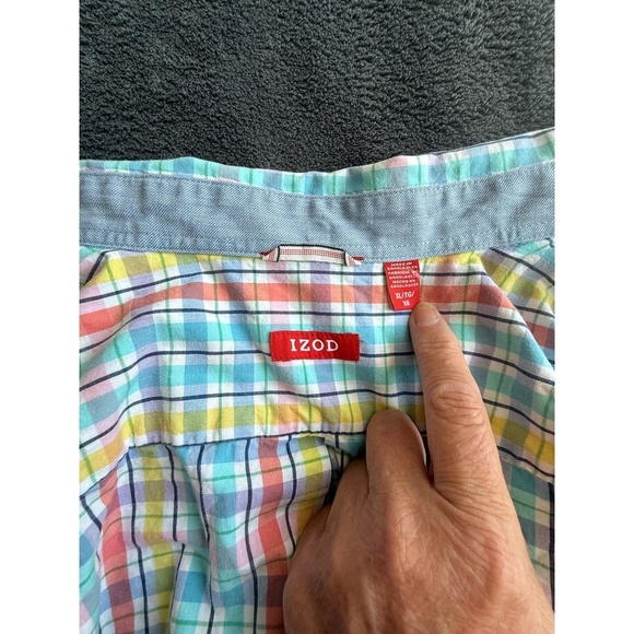 IZOD Saltwater Mens Shirt Size XL Buttondown 100 Cotton Coastal Style - Picture 4 of 6